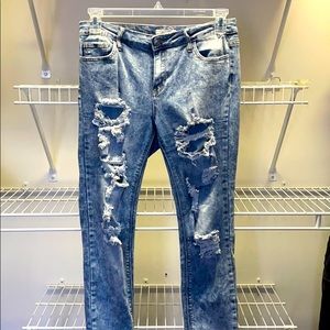 Distressed Acid Wash Jeans